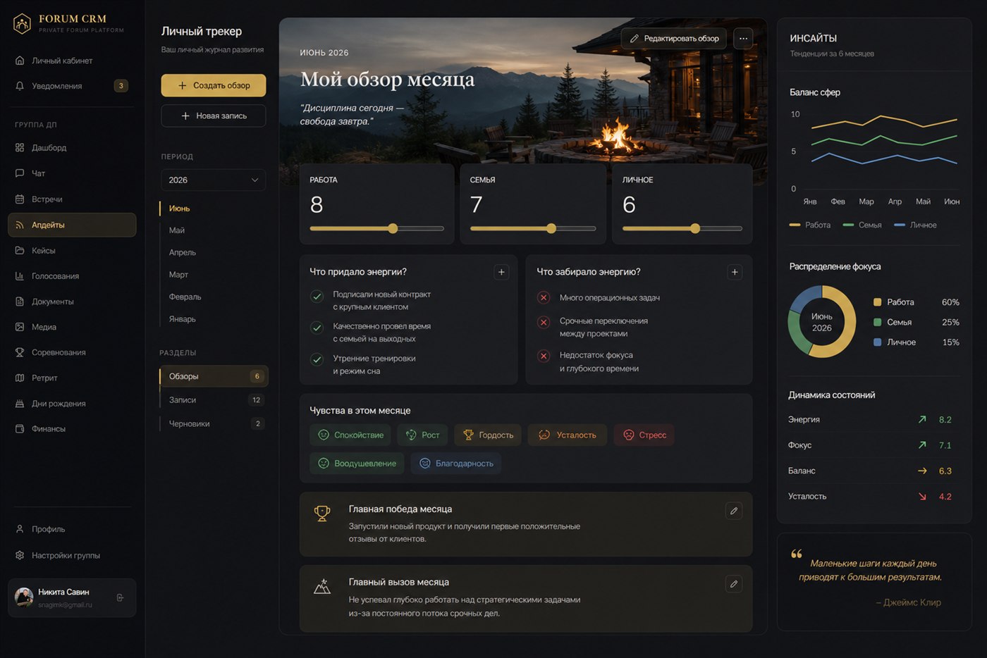 FORUM ДНК — личный трекер развития